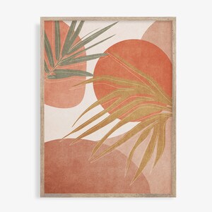Palm leaves Print, Terracotta Wall Art, Botanical Boho print, Abstract Botanical Wall Art, Modern Botanical Print, Printable Wall Art