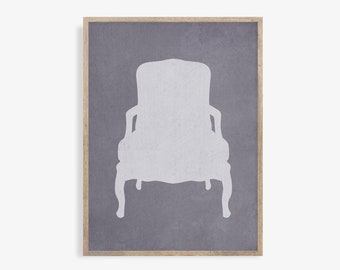 Mid-Century Modern Chair Art Print: Vintage Watercolor Decor (Digital Download)