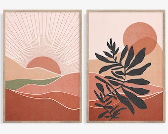 Boho Mountain Prints: Mid Century Modern Abstract Art (Digital Download)
