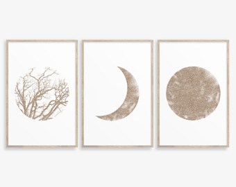 Gold Geometric Art Prints: Mid Century Modern, Boho Decor (Digital Download)