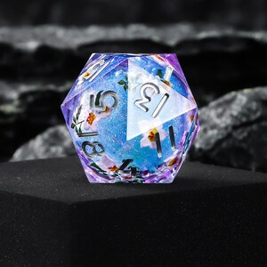 New Flower Liquid Core Dice Set for Dungeons and Dragons, Liquid Core Dice for Role Playing Games, Dice Set for D&D Gift, Resin Dice Set