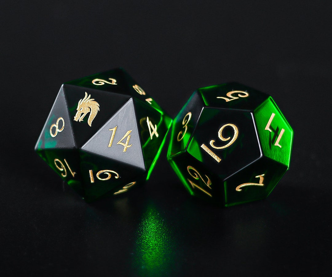 Gemstone Dice Dragons DND Dice for Board Game DND Dice Polyhedral Jade