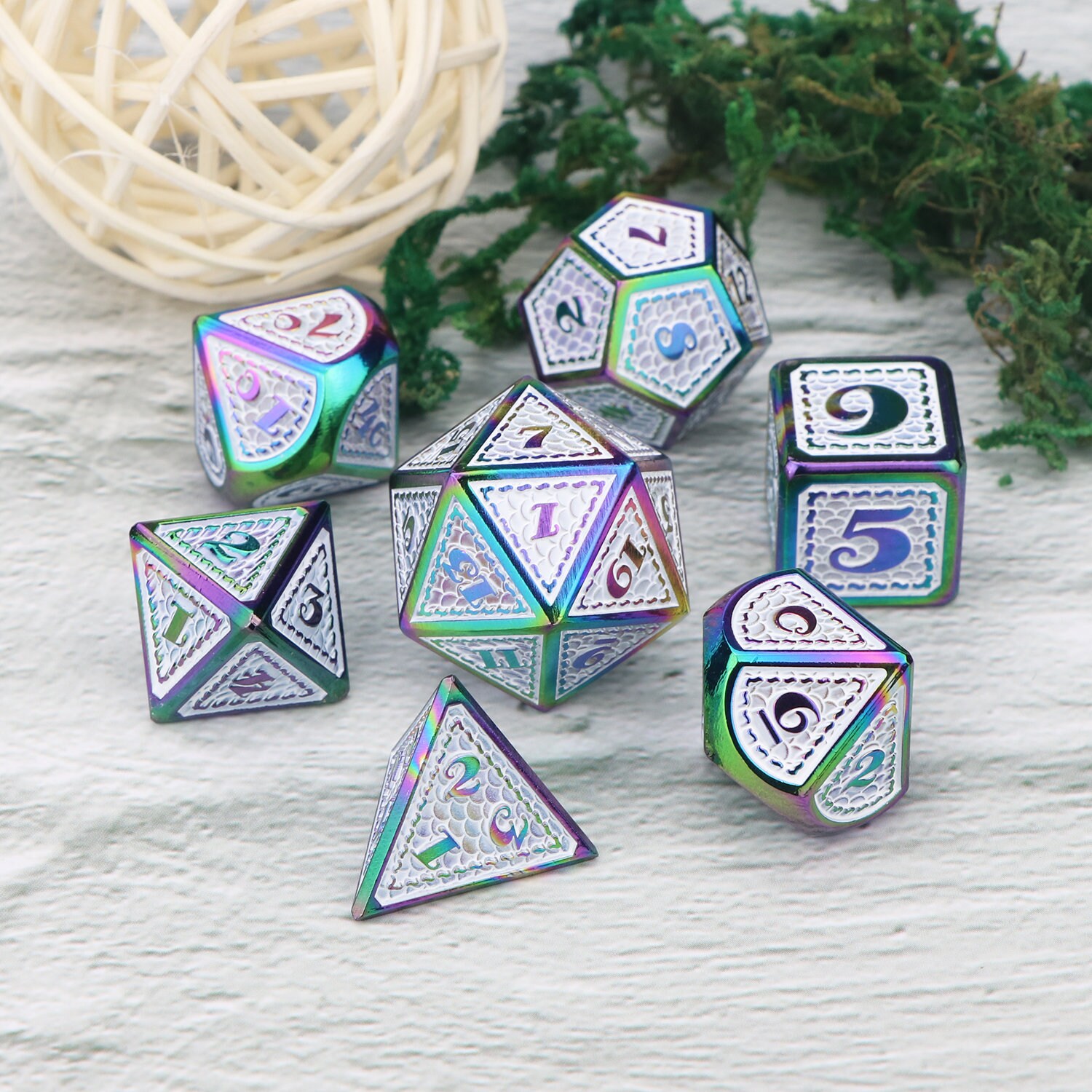 Dragon Scale DND Dice Set Metal Dice Set Tabletop RPG Etsy