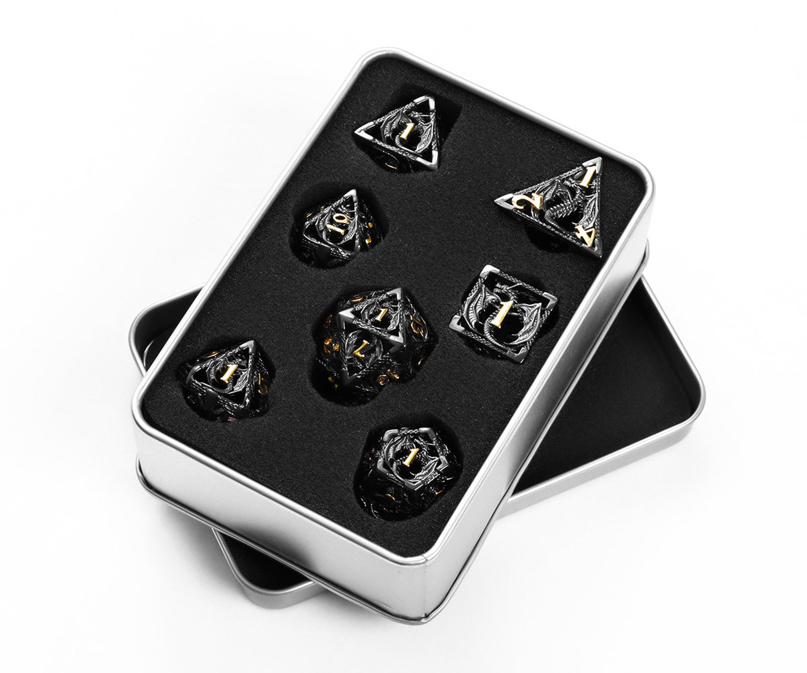 Metal Dnd Dice Set Polyhedral Dice D&D Dice Set Cool Dice Etsy