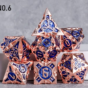 Handmade Metal Dice Metal DND Dice Set for Board Game DND Dice Polyhedral Metal Dice RPG Dice Dungeons and Dragons A- 06