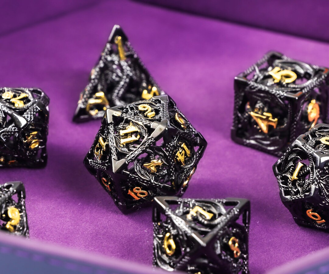 Metal Dnd Dice Set Polyhedral Dice D&D Dice Set Cool Dice Etsy