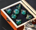Liquid Core Dice for Role Playing Games, Liquid Core Dice Sharp Edge Resin Dice for Dungeons and Dragons, D&D Dice Set, Christmas Gifts