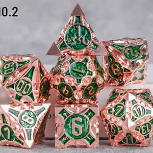 Handmade Metal Dice Metal DND Dice Set for Board Game DND Dice Polyhedral Metal Dice RPG Dice Dungeons and Dragons A- 02