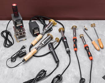 Various soldering irons with different wattages are suitable for hot stamping on various wood, leather, and food materials.