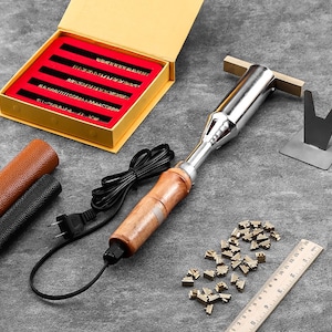 Marca de hierro con personalidad para cuero, madera, estampado en caliente, sello con letras del alfabeto personalizado, marca de hierro intercambiable, marca de hierro con alfabeto.