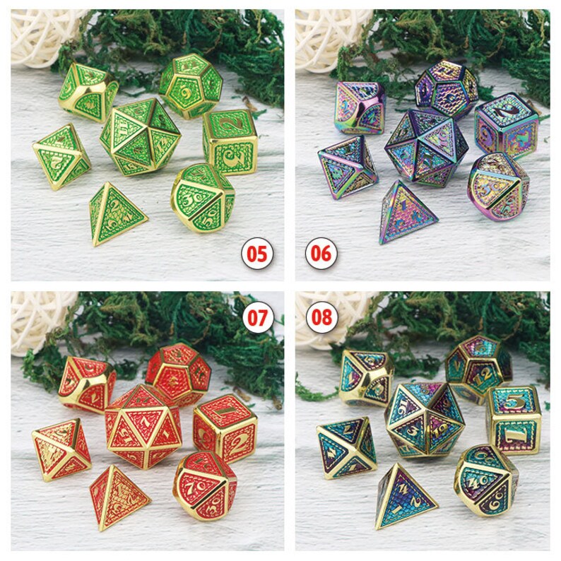 Dragon Scale Metal Dice Set 7 DND Dice Tabletop RPG Etsy