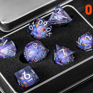 New Liquid Core dice for role playing games, Liquid Core Dungeons and Dragons Dice Set for D&D Gift, Resin d and d dice set
