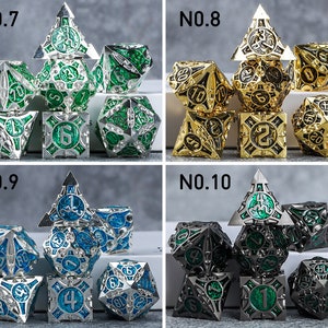 Handmade Metal Dice Metal DND Dice Set for Board Game DND Dice Polyhedral Metal Dice RPG Dice Dungeons and Dragons image 8