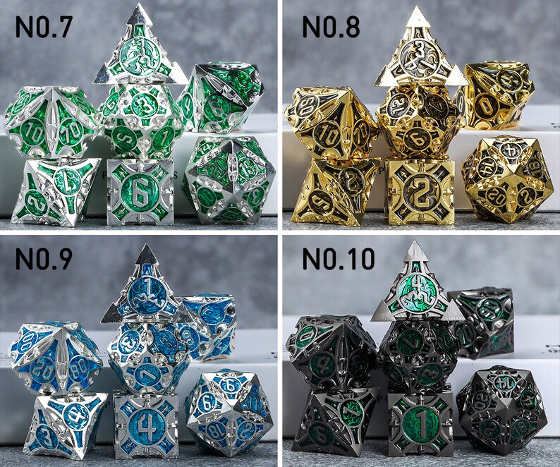 Handmade Metal Dice Metal DND Dice Set for Board Game DND Dice Polyhedral Metal Dice RPG Dice Dungeons and Dragons image 8