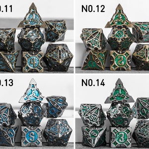 Handmade Metal Dice Metal DND Dice Set for Board Game DND Dice Polyhedral Metal Dice RPG Dice Dungeons and Dragons image 9