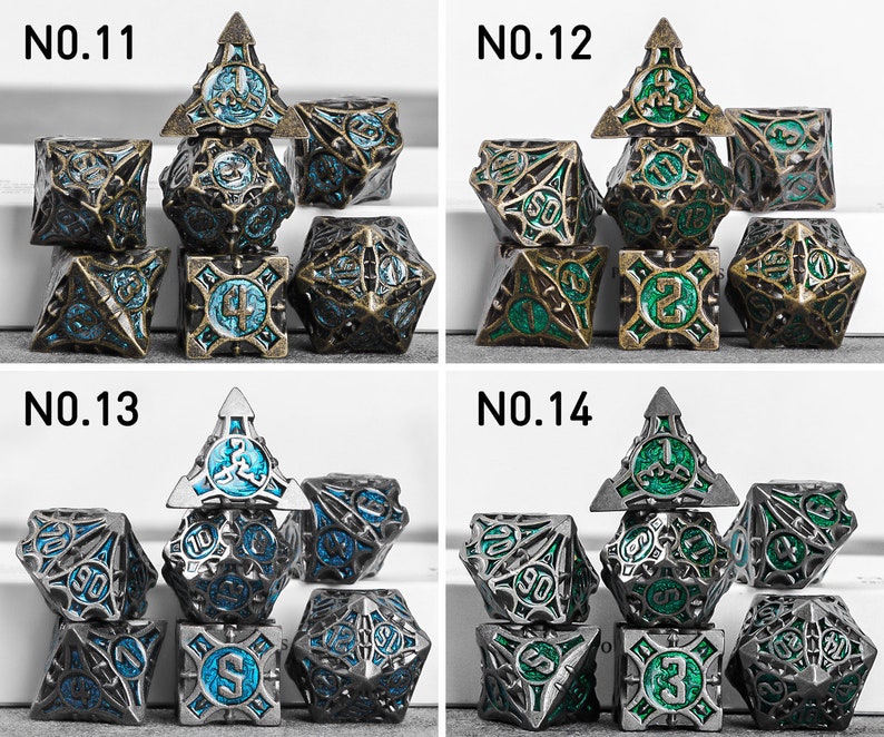 Handmade Metal Dice Metal DND Dice Set for Board Game DND Dice Polyhedral Metal Dice RPG Dice Dungeons and Dragons image 9