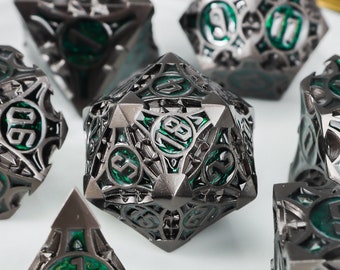 Handmade Metal Dice | Metal DND Dice Set for Board Game | DND Dice | Polyhedral Metal Dice | RPG Dice | Dungeons and Dragons