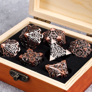 Handmade Metal Dice Metal DND Dice Set for Board Game DND Dice Polyhedral Metal Dice RPG Dice Dungeons and Dragons image 1