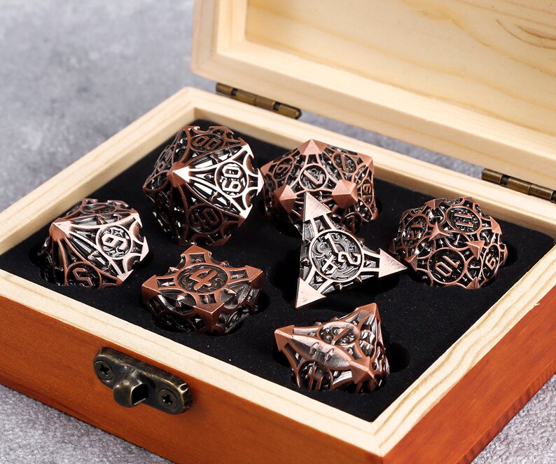 Handmade Metal Dice Metal DND Dice Set for Board Game DND Dice Polyhedral Metal Dice RPG Dice Dungeons and Dragons image 1