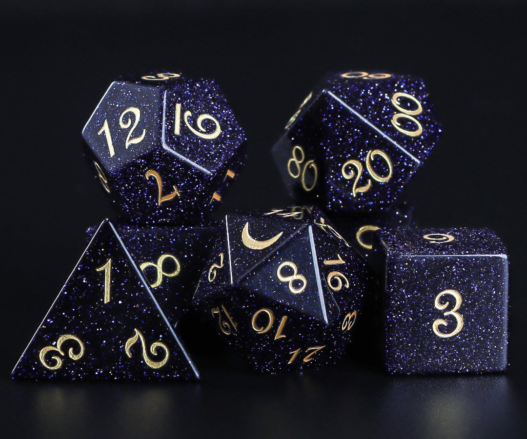 Gemstone DND Dice Blue Sandstone DND Dice Jade Dice Set Etsy