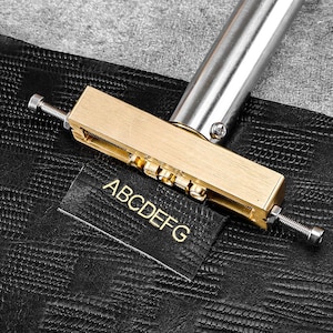 Sello de madera para cuero con ranura en T para estampar, sello de latón para marcar con 26 letras del alfabeto personalizado, caracteres intercambiables del alfabeto para estampar cuero