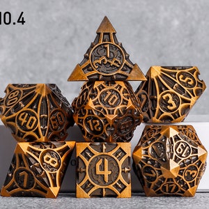 Handmade Metal Dice Metal DND Dice Set for Board Game DND Dice Polyhedral Metal Dice RPG Dice Dungeons and Dragons A- 04