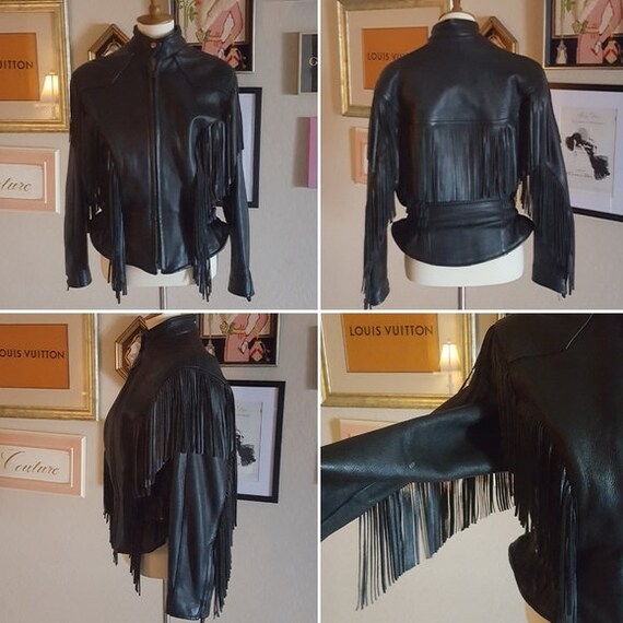 Vintage - Leather Fringe Moto Jacket