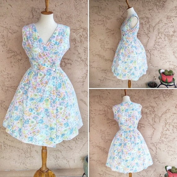 Vintage - 60's Cottagecore Floral Fit&Flare Dress