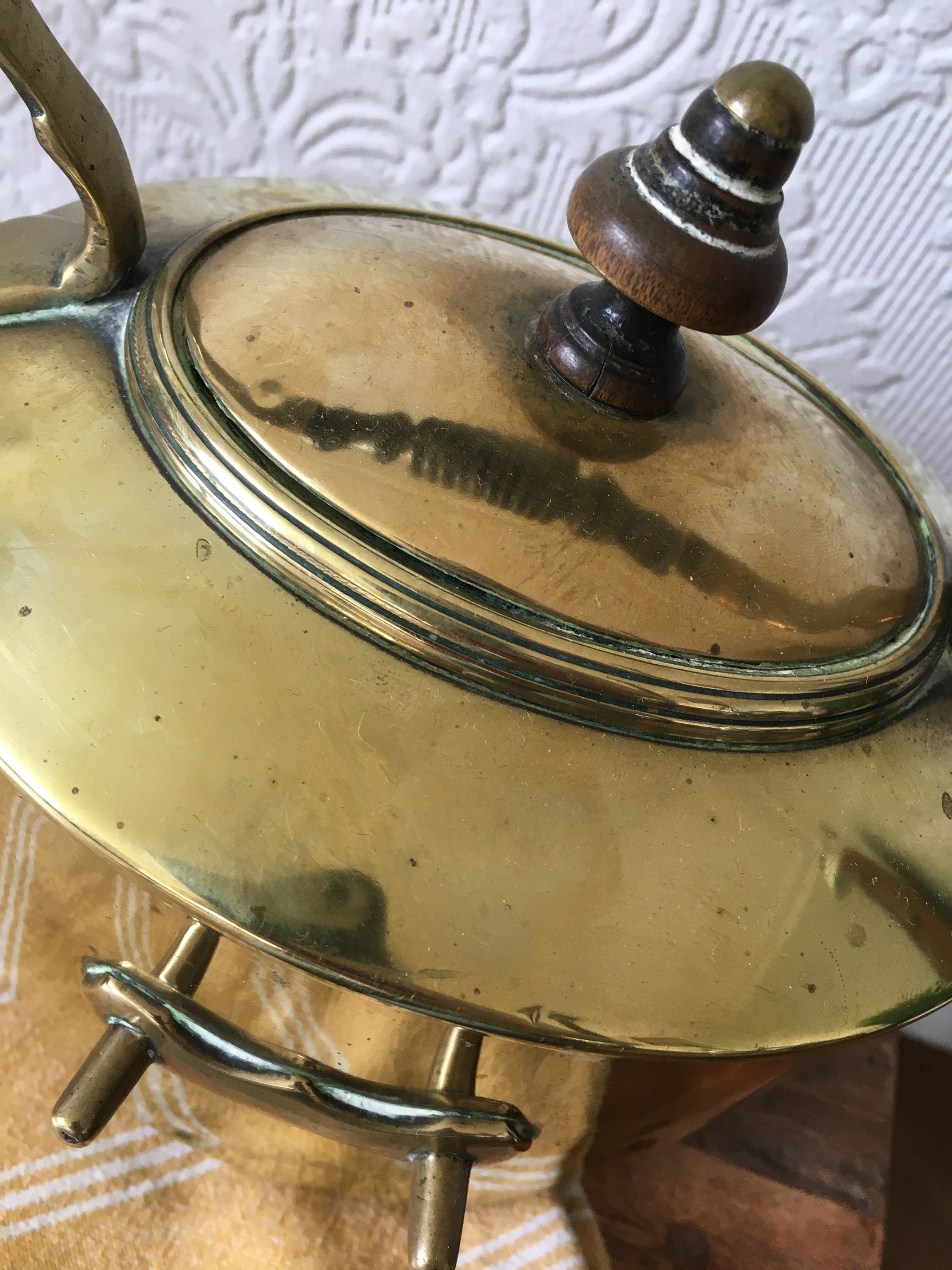 Vintage Brass Kettle with Decorative Handle Etsy