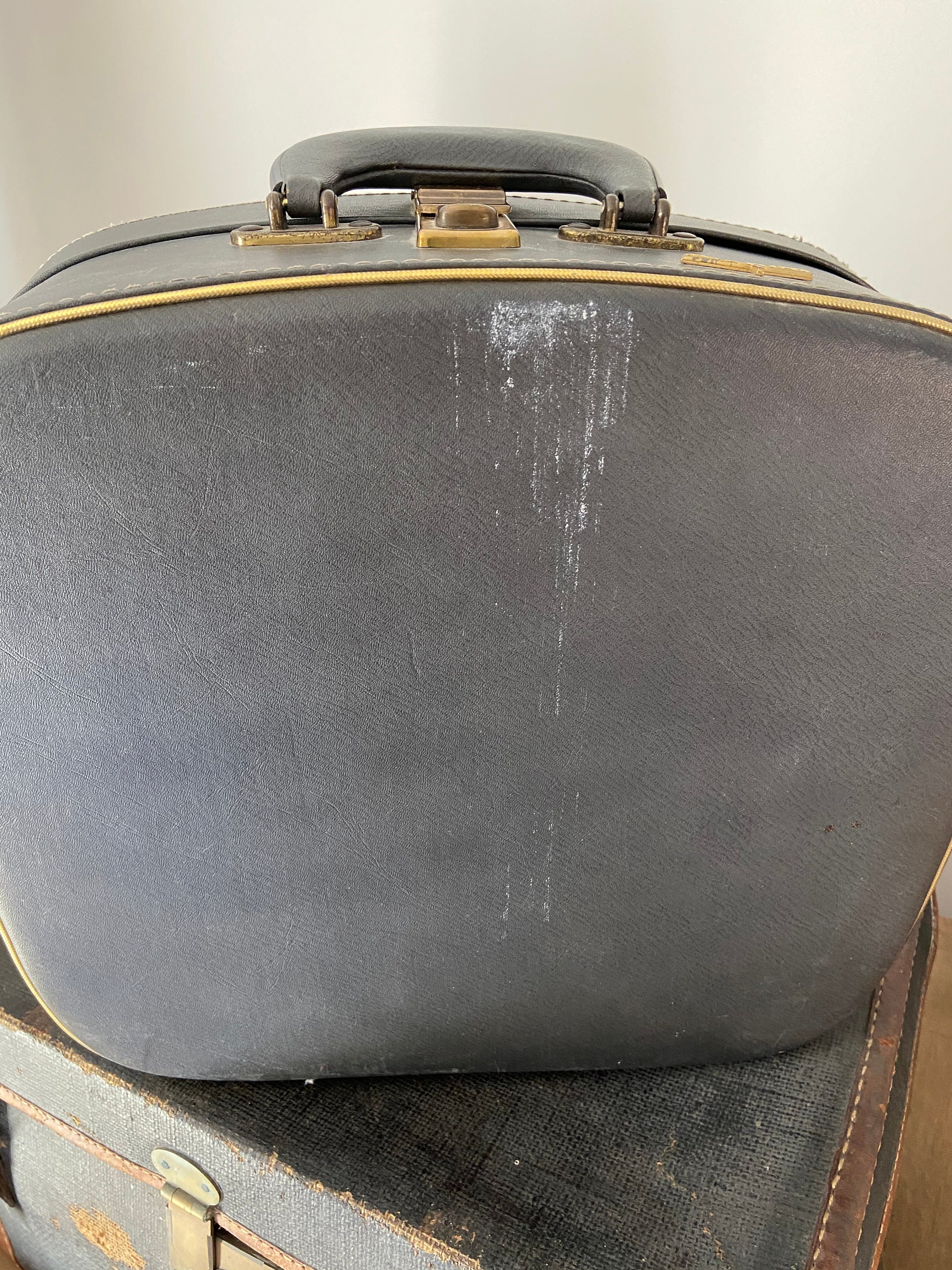 Grey Vintage Airport Luggage Suitcase | Etsy