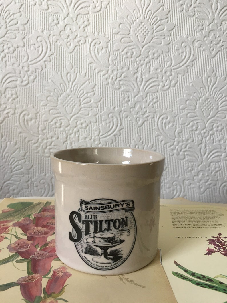 Vintage Sainsburys Blue Stilton Pot Jar Etsy