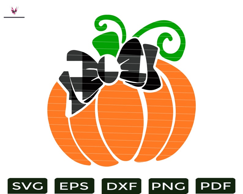 Pumpkin With A Bow SVG PNG/ Custom file format/ Printable/ | Etsy