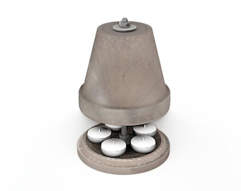 Tealight stove large 5, table stove, self-sufficient heating, alternative heating, table fireplace, table stove, table heating, basalt