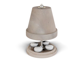 Tealight stove large 4er, table stove, self-sufficient heating, alternative heating, table fireplace, table stove, table heating, basalt