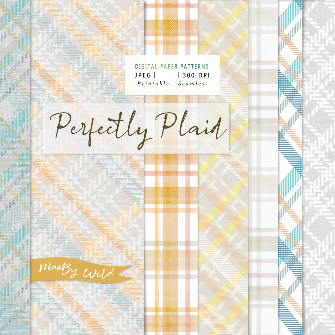 Plaid Seamless Digital Pattern Paper - Tartan Background - Scrap Paper ...