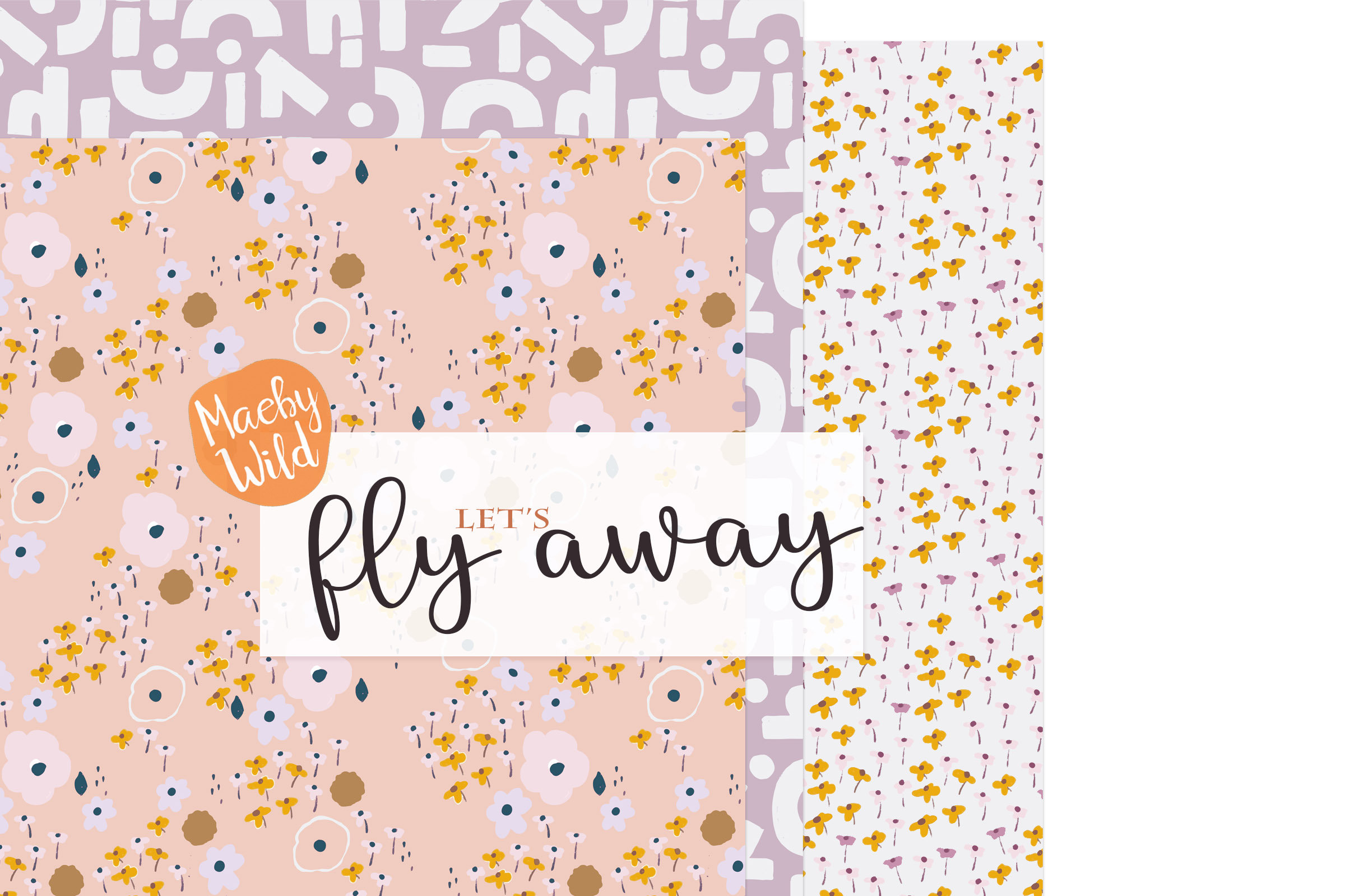 Boho Line Illustration Digital Seamless Pattern Paper - Bohemian Floral ...