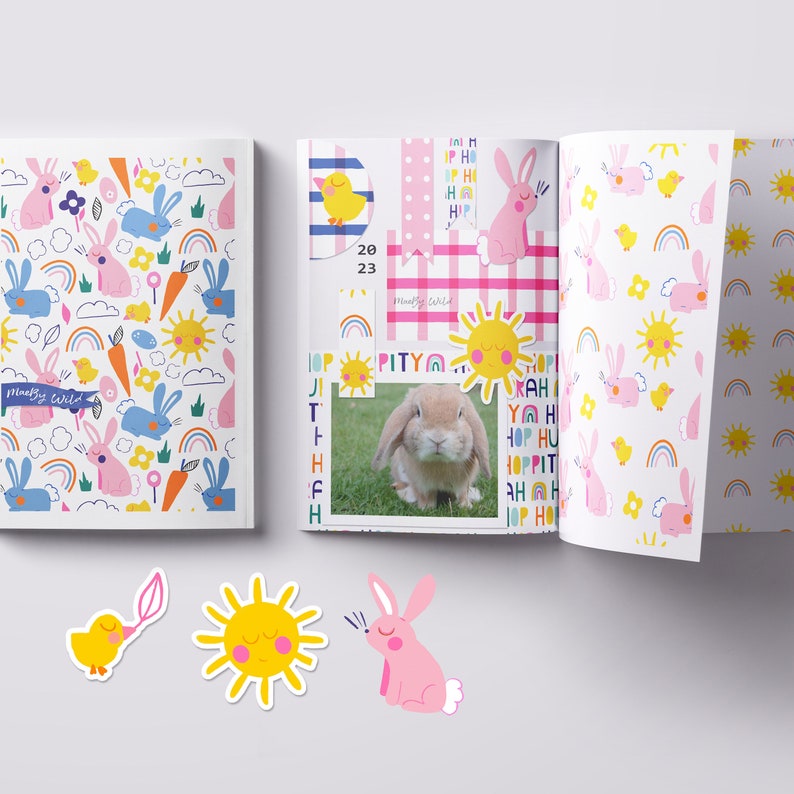 Hurrah Bunnies Kids Patterns - Digital Seamless Spring Paper - Easter ...