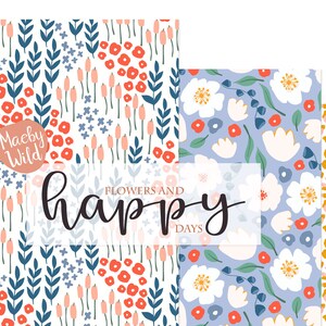 happy days flower Pattern -Digital Seamless Paper - meadow illustration - pattern flower journal - Printable Scrap Paper Set image 3
