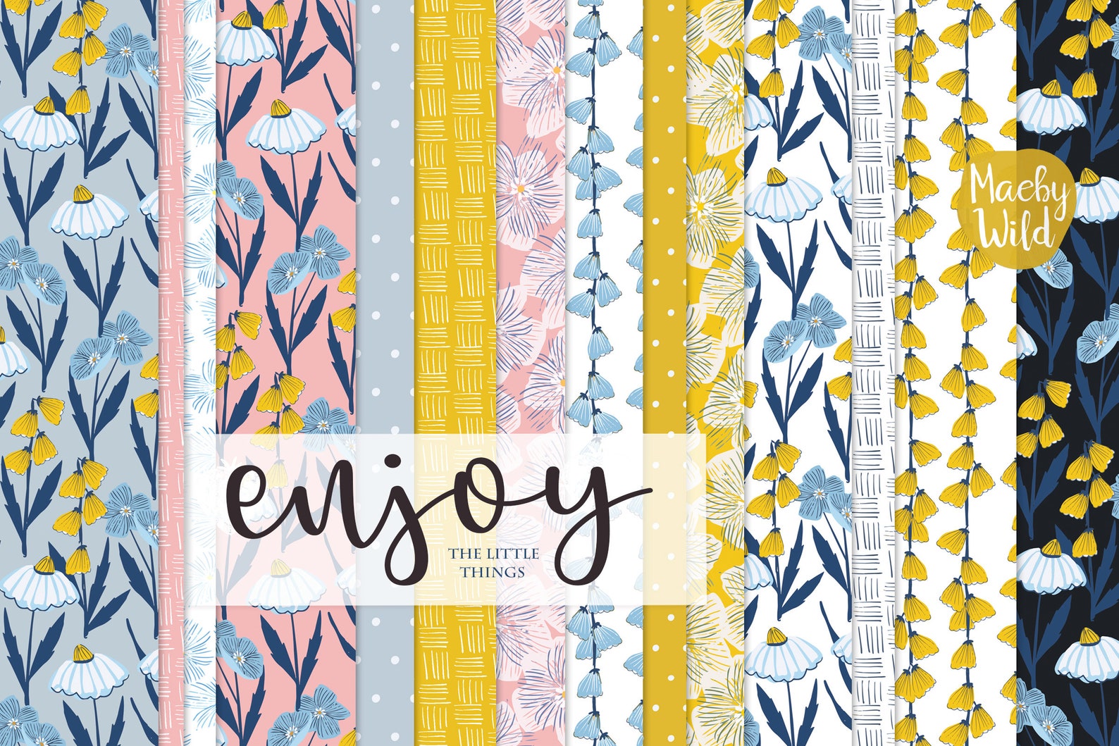 Wild Flowers Digital Seamless Pattern Paper - Background - Scrap Paper ...