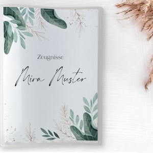 Zeugnismappe "Leaves" PERSONALISIERT