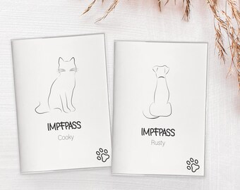 Impfpass-Hülle / EU-Heimtierausweis für Hunde und Katzen PERSONALISIERT