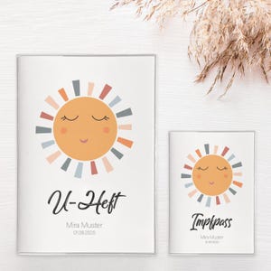 U-Heft & Impfpass-Hülle "Sonne" im Set oder Einzeln PERSONALISIERT