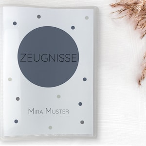 Zeugnismappe "Dots" | Blau | PERSONALISIERT
