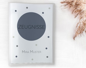 Zeugnismappe "Dots" | Blau | PERSONALISIERT