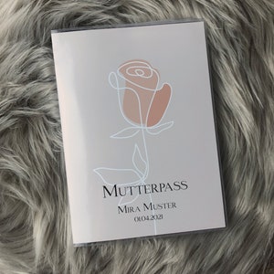 Mutterpass-Hülle "Rose" PERSONALISIERT