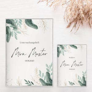 U-Heft & Impfpass-Hülle "Leaves" im Set oder Einzeln PERSONALISIERT