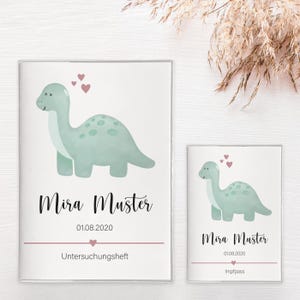 U-Heft & Impfpass-Hülle "Dino" im Set oder Einzeln PERSONALISIERT