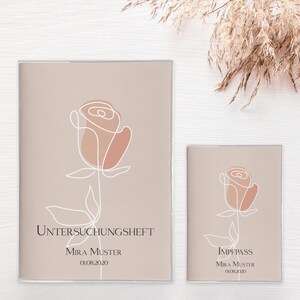 U-Heft & Impfpass-Hülle "Rose" im Set oder Einzeln PERSONALISIERT