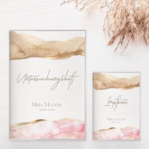 U-Heft & Impfpass-Hülle "Aquarell" im Set oder Einzeln PERSONALISIERT
