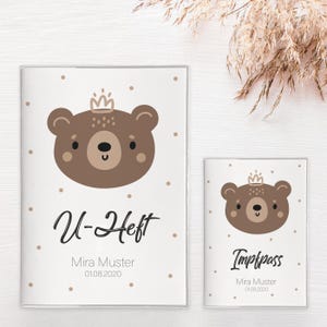 U-Heft & Impfpass-Hülle "Bär" im Set oder Einzeln PERSONALISIERT